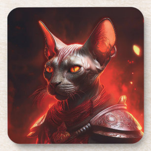 Steampunk-Sphinx-Katzenkrieger sieht wild aus Getränkeuntersetzer