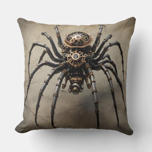 Steampunk Spider Design - zweiseitig Kissen (Vorderseite)