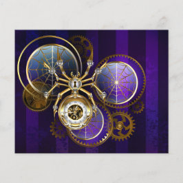Steampunk Spider im Lila Hintergrund
