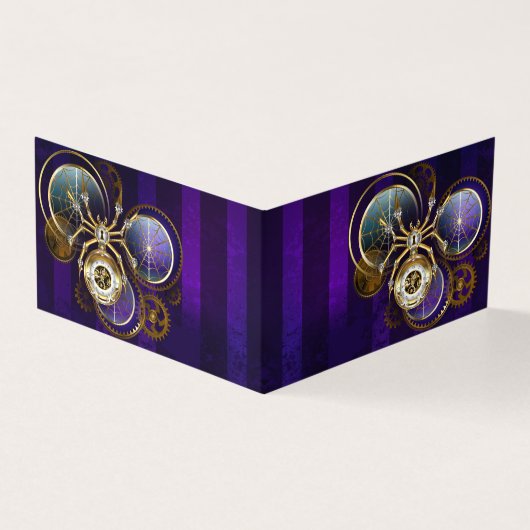 Steampunk Spider im Lila Hintergrund (Vorderseite)