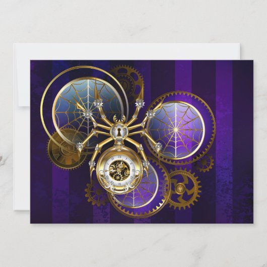 Steampunk Spider im Lila Hintergrund Ankündigung (Vorderseite)