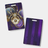 Steampunk Spider im Lila Hintergrund Ausweis (Vorder- & Rückseite)