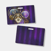 Steampunk Spider im Lila Hintergrund Ausweis (Vorder- & Rückseite)