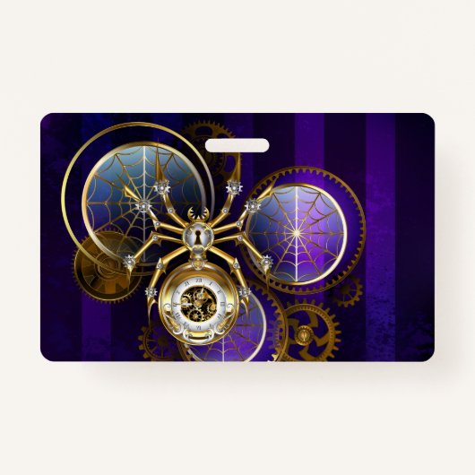 Steampunk Spider im Lila Hintergrund Ausweis (Vorderseite)