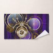 Steampunk Spider im Lila Hintergrund Badhandtuch Set (Handtuch)
