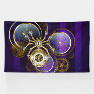 Steampunk Spider im Lila Hintergrund Banner
