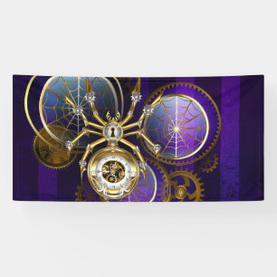Steampunk Spider im Lila Hintergrund Banner