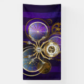Steampunk Spider im Lila Hintergrund Banner (Vertikal)