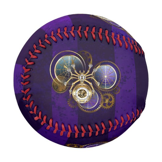 Steampunk Spider im Lila Hintergrund Baseball (Vorderseite Links)