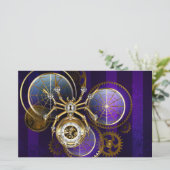 Steampunk Spider im Lila Hintergrund Briefpapier (Stehend Vorderseite)