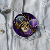 Steampunk Spider im Lila Hintergrund Button (Beispiel)