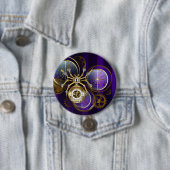Steampunk Spider im Lila Hintergrund Button (Beispiel)