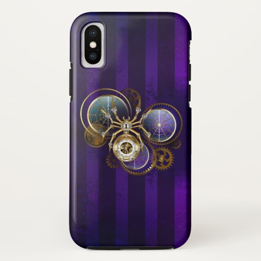 Steampunk Spider im Lila Hintergrund Case-Mate iPhone Hülle (Rückseite)