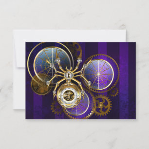 Steampunk Spider im Lila Hintergrund Dankeskarte