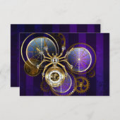 Steampunk Spider im Lila Hintergrund Dankeskarte (Vorne/Hinten)