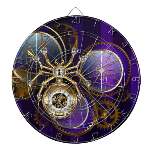 Steampunk Spider im Lila Hintergrund Dartscheibe (vorne)