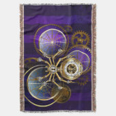 Steampunk Spider im Lila Hintergrund Decke (Vorderseite Vertikal)