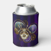 Steampunk Spider im Lila Hintergrund Dosenkühler (Kanne Vorderseite)