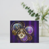 Steampunk Spider im Lila Hintergrund Einladung (Stehend Vorderseite)