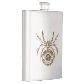Steampunk Spider im Lila Hintergrund Flachmann (Rechts)
