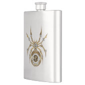 Steampunk Spider im Lila Hintergrund Flachmann (Links)
