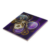 Steampunk Spider im Lila Hintergrund Fliese (Seite)