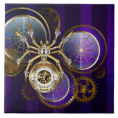 Steampunk Spider im Lila Hintergrund Fliese (Vorderseite)
