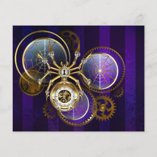 Steampunk Spider im Lila Hintergrund Flyer