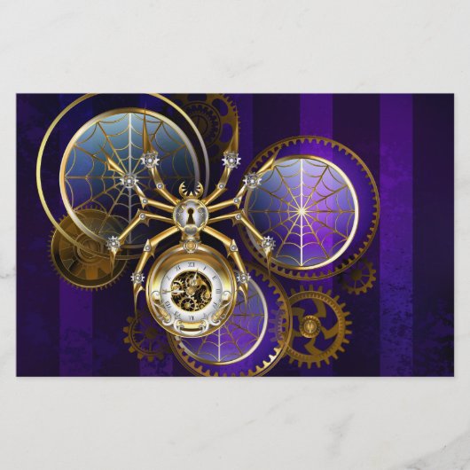 Steampunk Spider im Lila Hintergrund Flyer (Vorne)