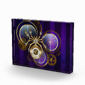 Steampunk Spider im Lila Hintergrund Fotoblock (Rechts)