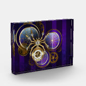 Steampunk Spider im Lila Hintergrund Fotoblock (Links)