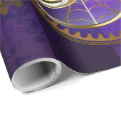 Steampunk Spider im Lila Hintergrund Geschenkpapier (Rolleneckpunkt)