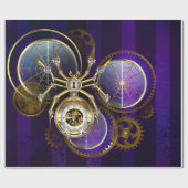 Steampunk Spider im Lila Hintergrund Geschenkpapier (Flach)