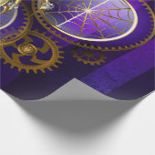 Steampunk Spider im Lila Hintergrund Geschenkpapier (Ecke)