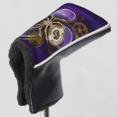 Steampunk Spider im Lila Hintergrund Golf Headcover (3/4 Vorderseite)