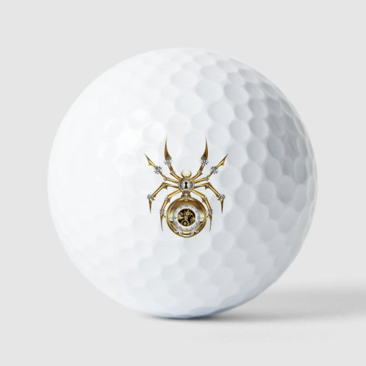 Steampunk Spider im Lila Hintergrund Golfball (Vorderseite)