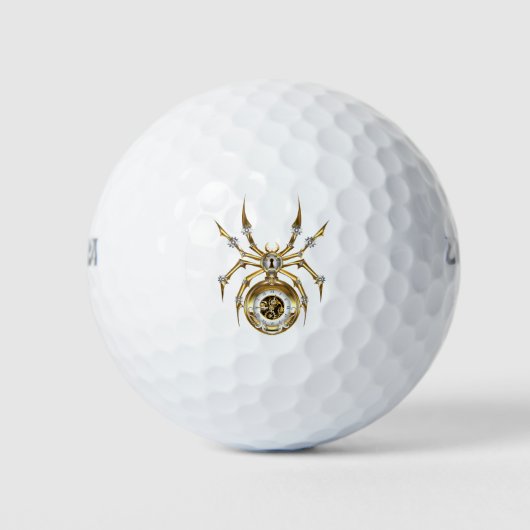 Steampunk Spider im Lila Hintergrund Golfball (Vorderseite)
