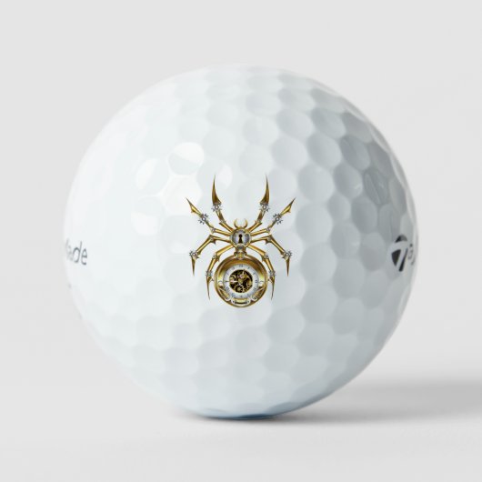 Steampunk Spider im Lila Hintergrund Golfball (Vorderseite)