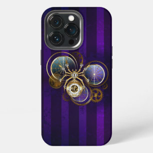Steampunk Spider im Lila Hintergrund iPhone 13 Pro Hülle
