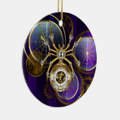 Steampunk Spider im Lila Hintergrund Keramik Ornament (Rechts)