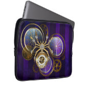 Steampunk Spider im Lila Hintergrund Laptopschutzhülle (Vorne Rechts)