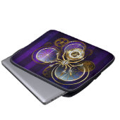 Steampunk Spider im Lila Hintergrund Laptopschutzhülle (Vorne Knopf)