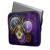Steampunk Spider im Lila Hintergrund Laptopschutzhülle (Vorderseite Links)