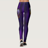 Steampunk Spider im Lila Hintergrund Leggings (Rückseite)