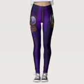 Steampunk Spider im Lila Hintergrund Leggings (Vorderseite)