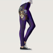 Steampunk Spider im Lila Hintergrund Leggings (Rechts)