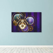 Steampunk Spider im Lila Hintergrund Leinwanddruck (Insitu (Holzboden))