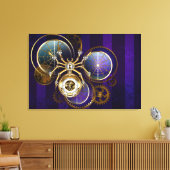 Steampunk Spider im Lila Hintergrund Leinwanddruck (Insitu (Wohnzimmer))