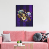 Steampunk Spider im Lila Hintergrund Leinwanddruck (Insitu (Wohnzimmer))