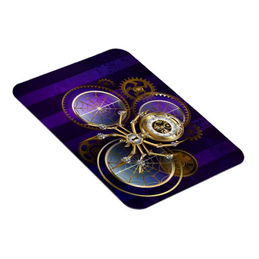 Steampunk Spider im Lila Hintergrund Magnet (Rechte Seite)